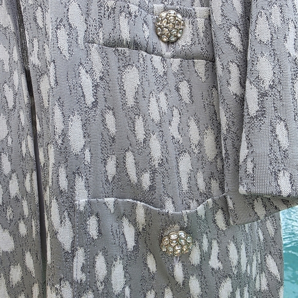 St John Couture For St John Boutiques Metallic Animal Print Blazer SZ 6 - Picture 4 of 16